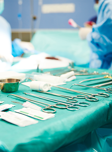 Small-scale surgeries – sterile surgical instruments prepared for minor procedures at Cranbourne West Medical Centre.